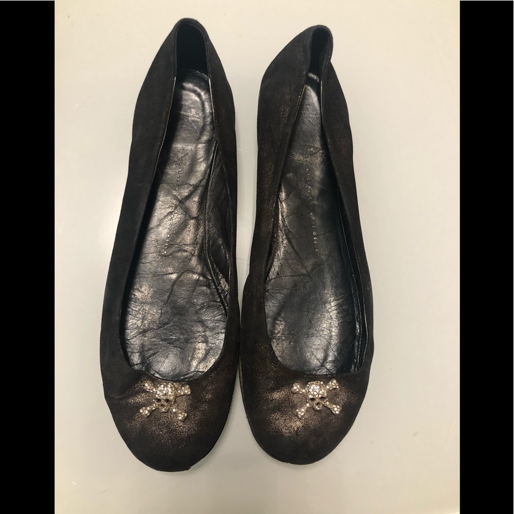 Authentic Guiseppe Zanotti metallic grey flats!